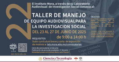 Taller de manejo de equipo audiovisual para la investigación social.