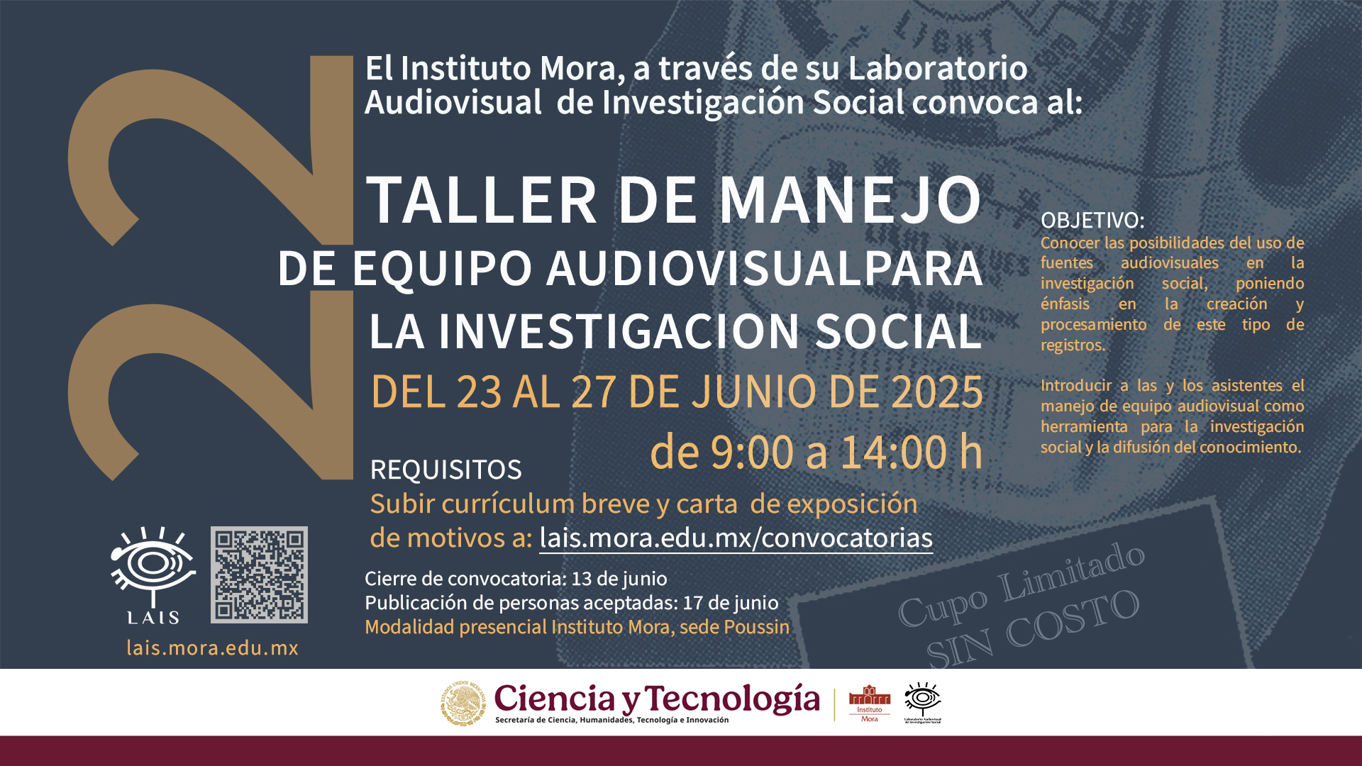 Taller de manejo de equipo audiovisual para la investigación social.